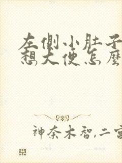 左侧小肚子疼还想大便怎么回事女性