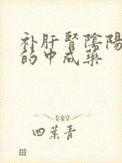 补肝肾阴阳两虚的中成药