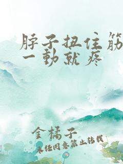 脖子扭住筋了,一动就疼