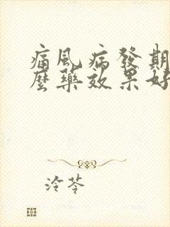 痛风病发期吃什么药效果好