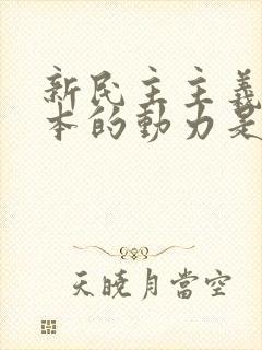 新民主主义最基本的动力是