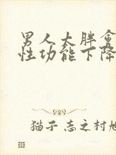 男人太胖会不会性功能下降呢