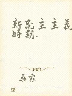 新民主主义革命时期.