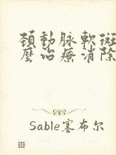 颈动脉软斑块怎么治疗消除