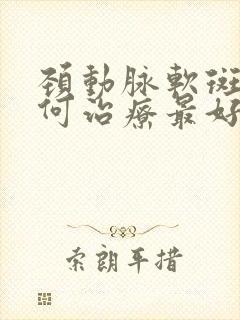 颈动脉软斑块如何治疗最好