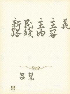 新民主主义革命路线内容