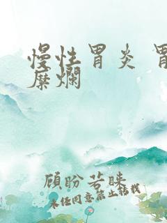 慢性胃炎 胃窦糜烂