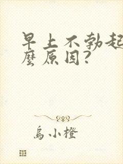 早上不勃起是什么原因?