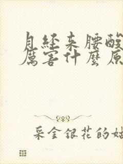 月经来腰酸痛的厉害什么原因