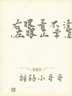 右眼看不清模糊,左眼正常怎么回事