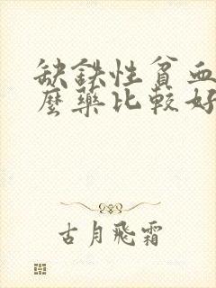 缺铁性贫血吃什么药比较好