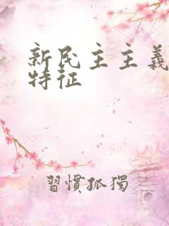 新民主主义革命特征