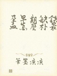 孕早期缺铁性贫血怎么补最快最好