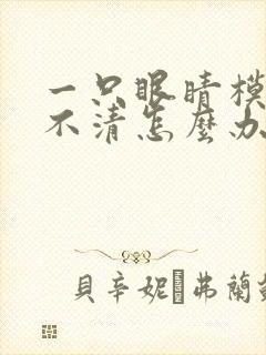 一只眼睛模糊看不清怎么办