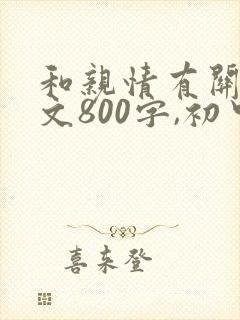 和亲情有关的作文800字,初中