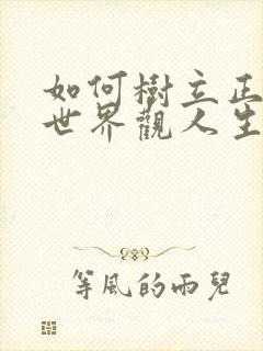 如何树立正确的世界观人生观和价值观