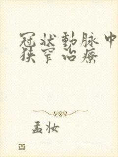 冠状动脉中重度狭窄治疗