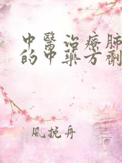 中医治疗肺大泡的中药方剂