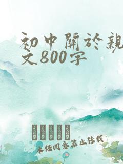 初中关于亲情范文800字