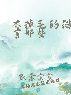 不掉毛的猫品种有哪些