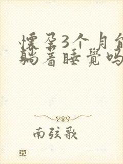 怀孕3个月能平躺着睡觉吗