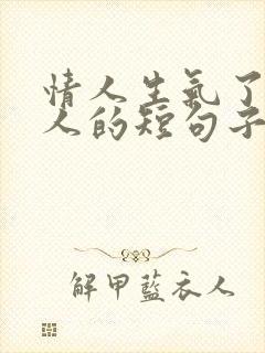 情人生气了哄情人的短句子