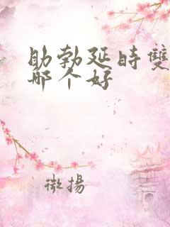 助勃延时双效药哪个好