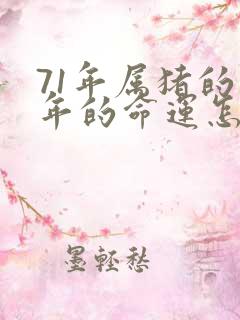 71年属猪的今年的命运怎么样