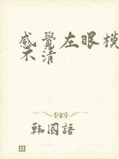 感觉左眼模糊看不清