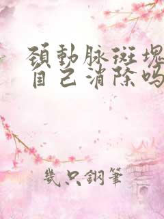 颈动脉斑块可以自己消除吗