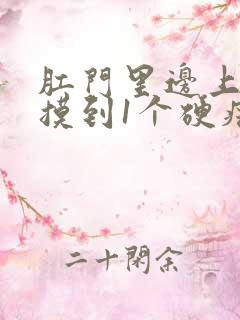 肛门里边上肉里摸到1个硬疙瘩