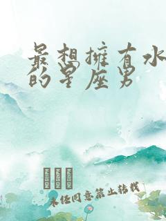 最想拥有水瓶女的星座男