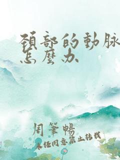 颈部的动脉斑块怎么办