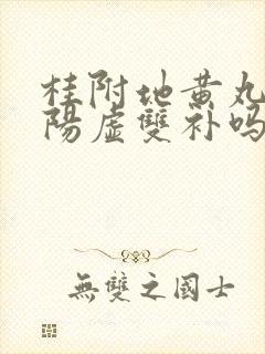 桂附地黄丸阴虚阳虚双补吗