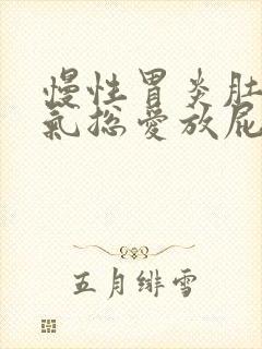 慢性胃炎肚子胀气总爱放屁