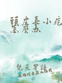 头皮长小疙瘩痒怎么办