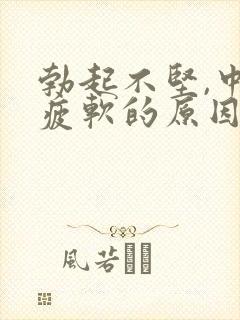 勃起不坚,中途疲软的原因