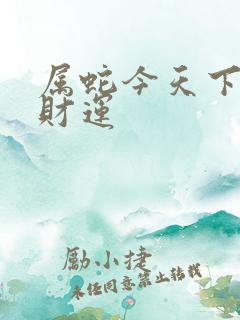 属蛇今天下午偏财运