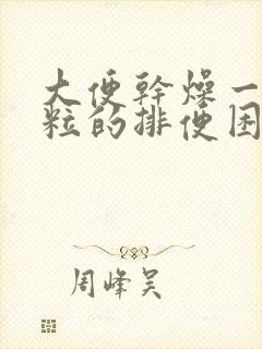 大便干燥一粒一粒的排便困难