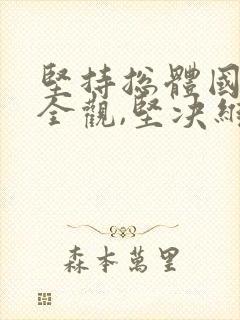 坚持总体国家安全观,坚决维护国家的