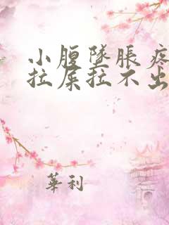 小腹坠胀疼痛想拉屎拉不出来