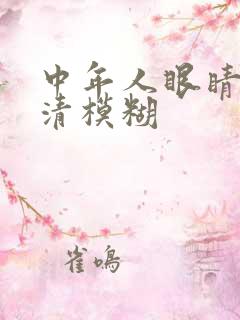 中年人眼睛看不清模糊