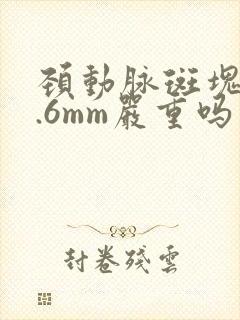 颈动脉斑块厚1.6mm严重吗