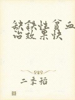 缺铁性贫血怎么治效果快