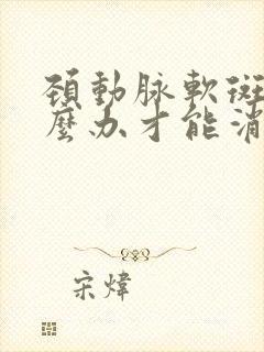 颈动脉软斑块怎么办才能消除