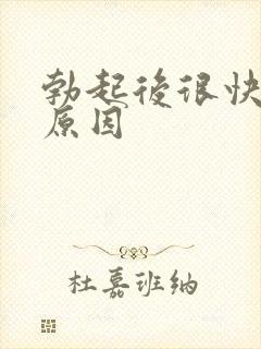 勃起后很快就软原因