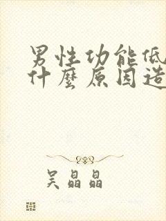 男性功能低下是什么原因造成的