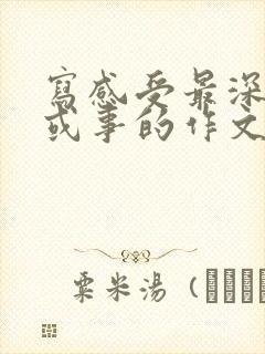 写感受最深的人或事的作文600字