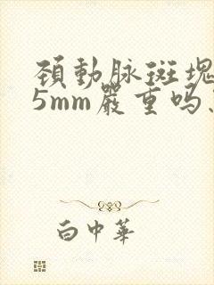 颈动脉斑块1.5mm严重吗怎么治疗好