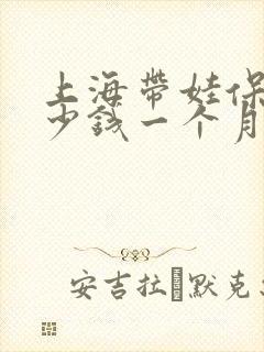 上海带娃保姆多少钱一个月